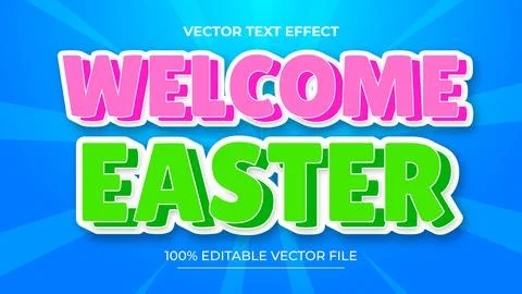 Easter Day Cartoon 3D Editable Text Effect Stock Illustration