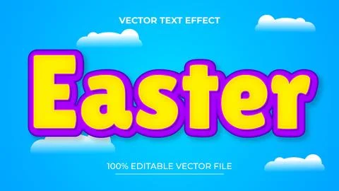 Easter Day Cartoon 3D Editable Text Effect Stock Illustration