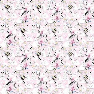 Easter day cute seamless pattern Stock Illustration