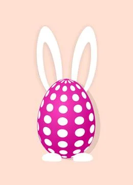 Easter day design. 3d realistic egg bunny. Holiday banner, web poster Stock Illustration