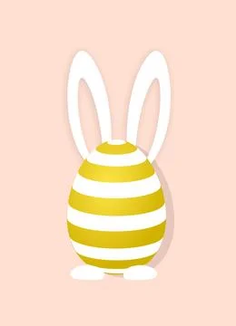Easter day design. 3d realistic egg bunny. Holiday banner, web poster Stock Illustration