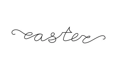 Easter day design. Continuous One Line Easter. Vector illustration for poster Stock Illustration