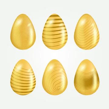 Easter day golden egg collection Stock Illustration