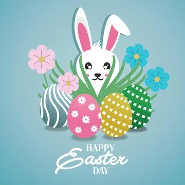 Easter Day hand-drawn social media post. Vector illustration Stock Illustration