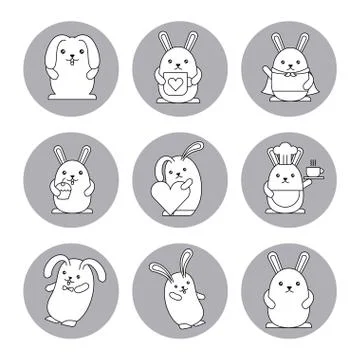 Easter day kawaii Stock Illustration