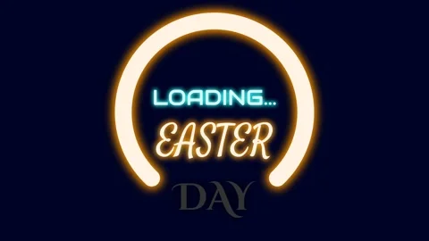 Easter day is loading concept animation in bright blinking light Stock Footage 266787766