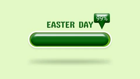 Easter day is loading concept in green colour Stock Illustration
