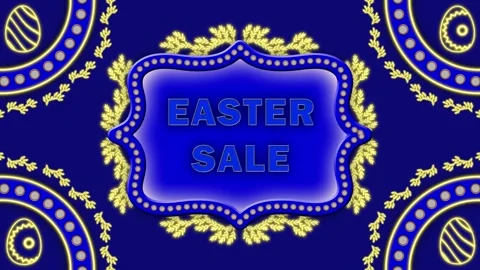 Easter day sale blinking text animation in dark blue background Stock Footage 268470101