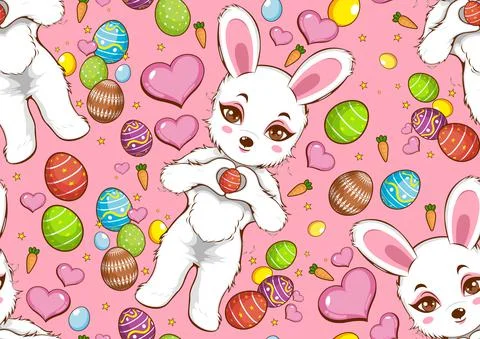 Easter Day seamless pattern 스톡 일러스트
