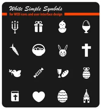 Easter day simply icons Stock Illustration