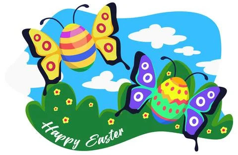 Easter Day. Vector design. New Year. Christmas. Happy Easter banner. Stock Illustration