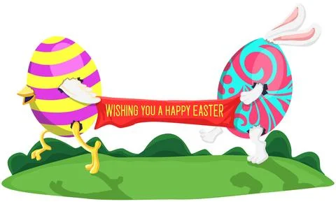 Easter Day. Vector design. New Year. Christmas. Happy Easter banner. Stock Illustration