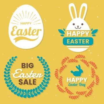 Easter Day Vector Logo for banner 库存插图