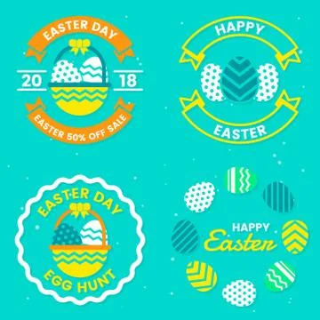 Easter Day Vector Logo for banner Stock Illustration