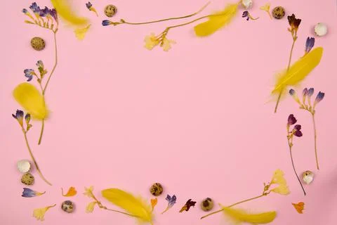 Easter decor frame with space for text Foto stock