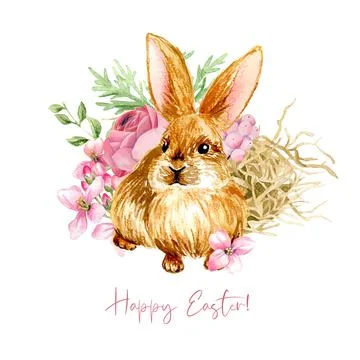 Easter decor, Hand drawn vector watercolor image. Stock Illustration