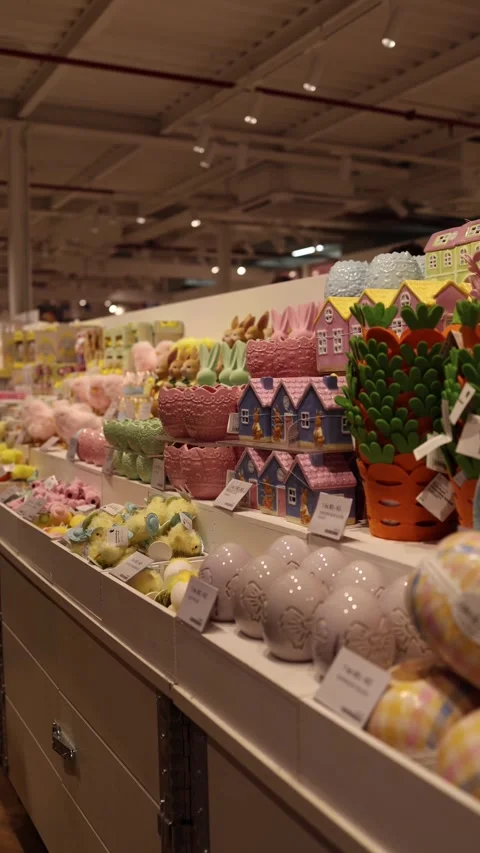 Easter decor shop shelves Stock Footage 331232959