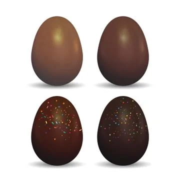 Easter decorated chocolate eggs. Stock Illustration
