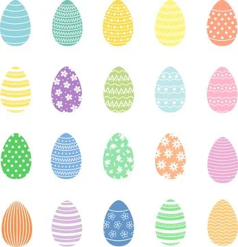 Easter decorated colored eggs Stock Illustration