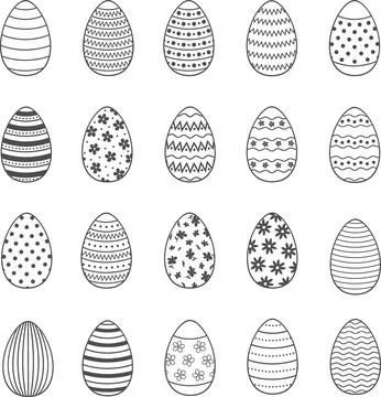 Easter decorated eggs. Stock Illustration