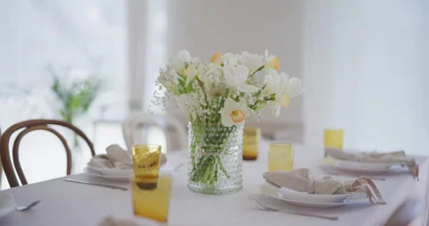 Easter Decorated Table Close-Up Stock Footage 308204189