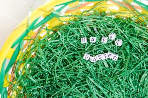 Easter decoration with dice letters Stock Photos