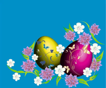 Easter decoration with Easter egg, Stock Illustration