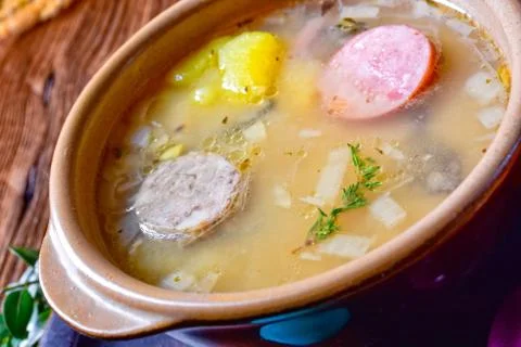 Easter decoration with polish easter soup Stock Photos