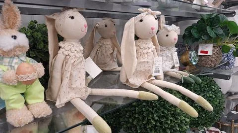 Easter Decorations are on display in store Stock Photos