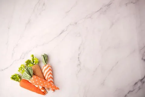 Easter Decorative Carrots on White Background Stock Photos