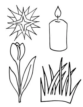 Easter decorative elements, for easter greeting cards Stockillustratie