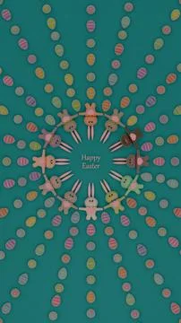 "Easter Delight: Bunnies and Eggs Stock Illustration