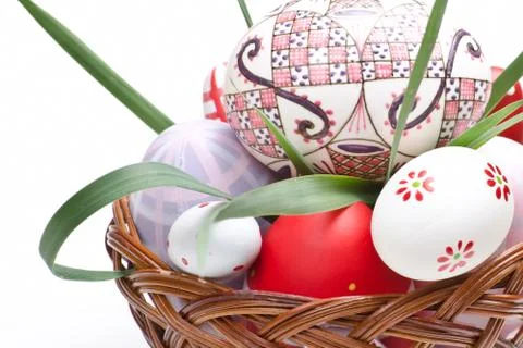 Easter design basket Stock Photos