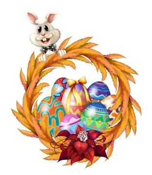 An easter design border Stock Illustration
