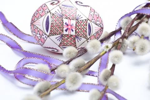 Easter design with catkins Stock Photos