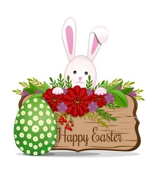 Easter design. Easter bunny with Easter egg Stock Illustration