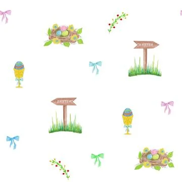 Easter design elements eggs, for textile, fabric, decor. Stock Illustration