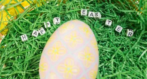 Easter desk decoration with dices Stock Photos