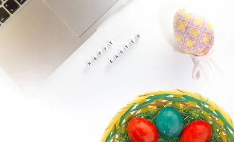 Easter desk decoration Stock-Fotos