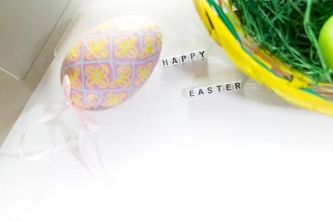 Easter desk decoration Stock Photos