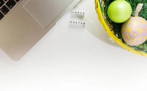 Easter desk decoration Stock-Fotos