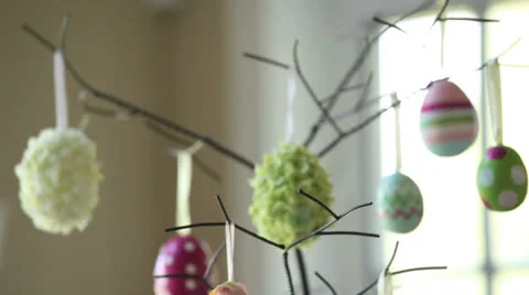 Easter dinner table and decorations Stock Footage 22920972