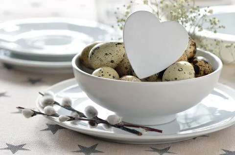 Easter dinner table decoration Stock Photos