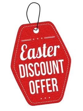 Easter discount offer label or price tag Stock Illustration