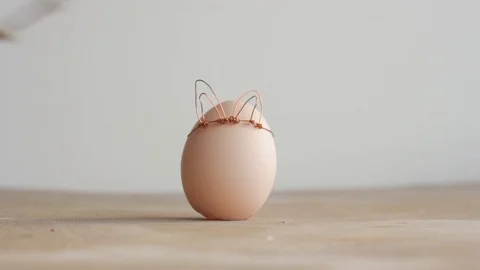 Easter DIY egg, made in bunny style. Minimal Easter concept Stock Footage 105871080