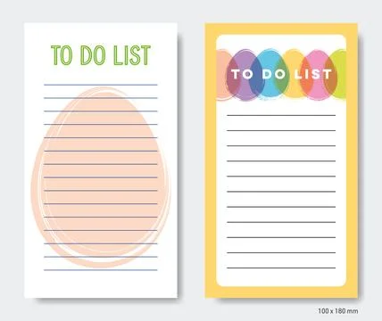 Easter to do list set vector illustration Stock Illustration