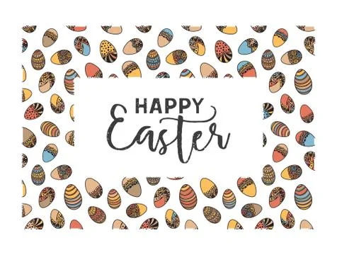 Easter doodle vector frame Stock Illustration