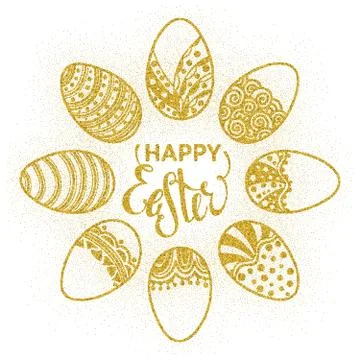 Easter doodle vector frame Stock Illustration