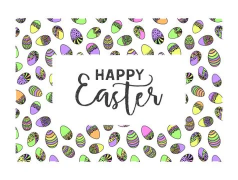 Easter doodle vector frame Stock Illustration