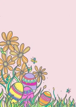 Easter drawing decorative illustration 스톡 일러스트